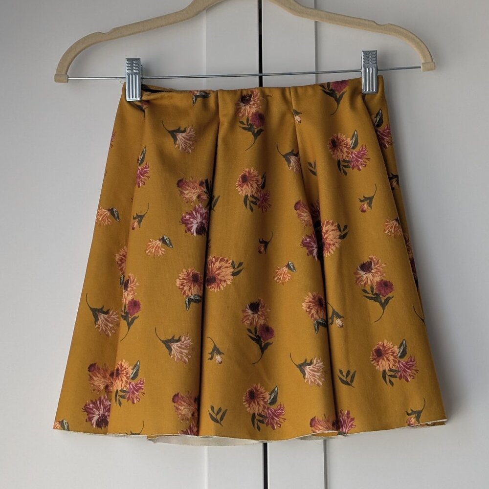 Zara Yellow Floral Mini Skirt